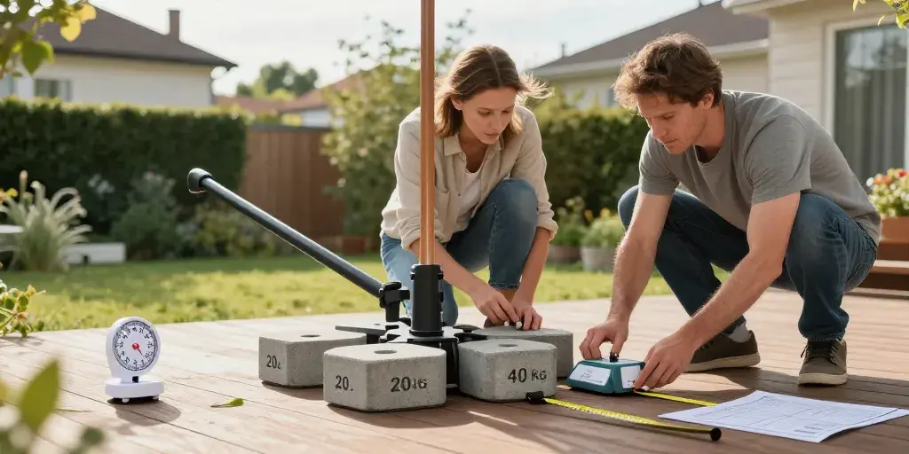 Poids parasol déporté : le poids idéal selon la taille et le vent