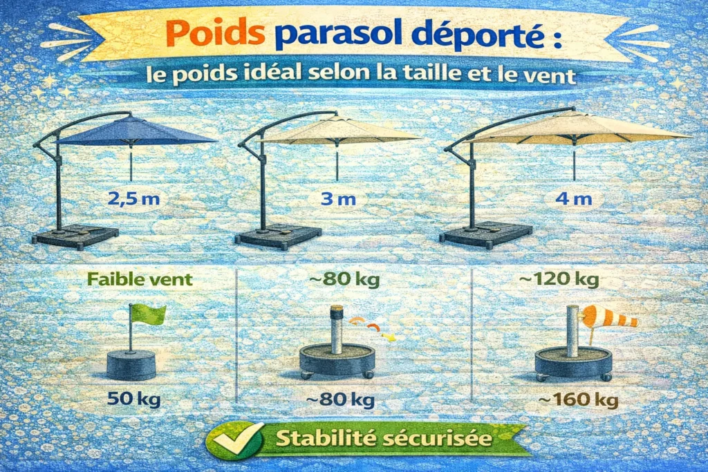 poids parasol déporté