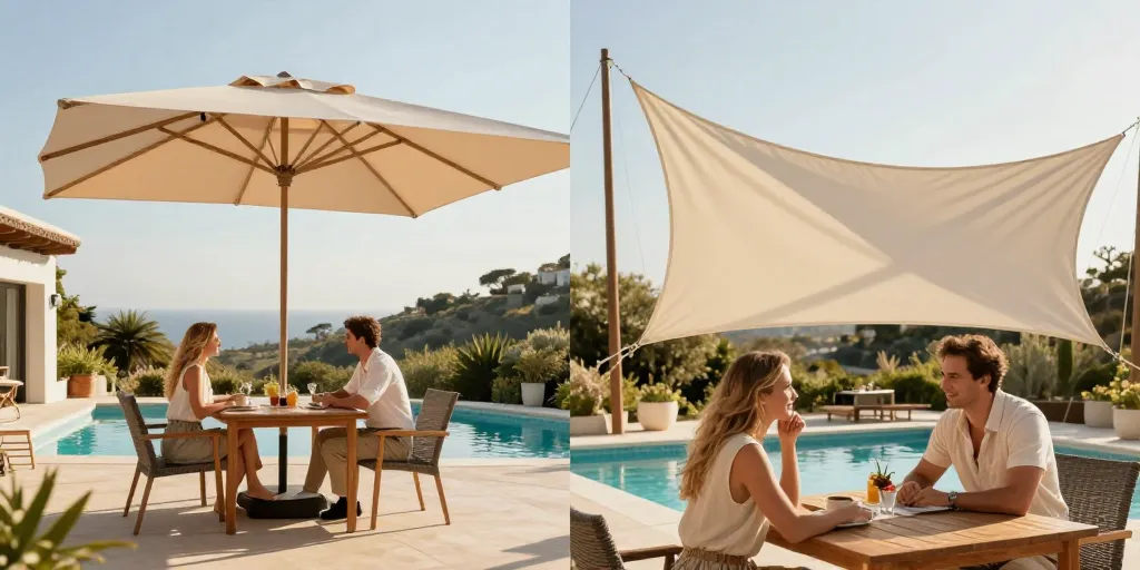 Voile d’ombrage ou parasol